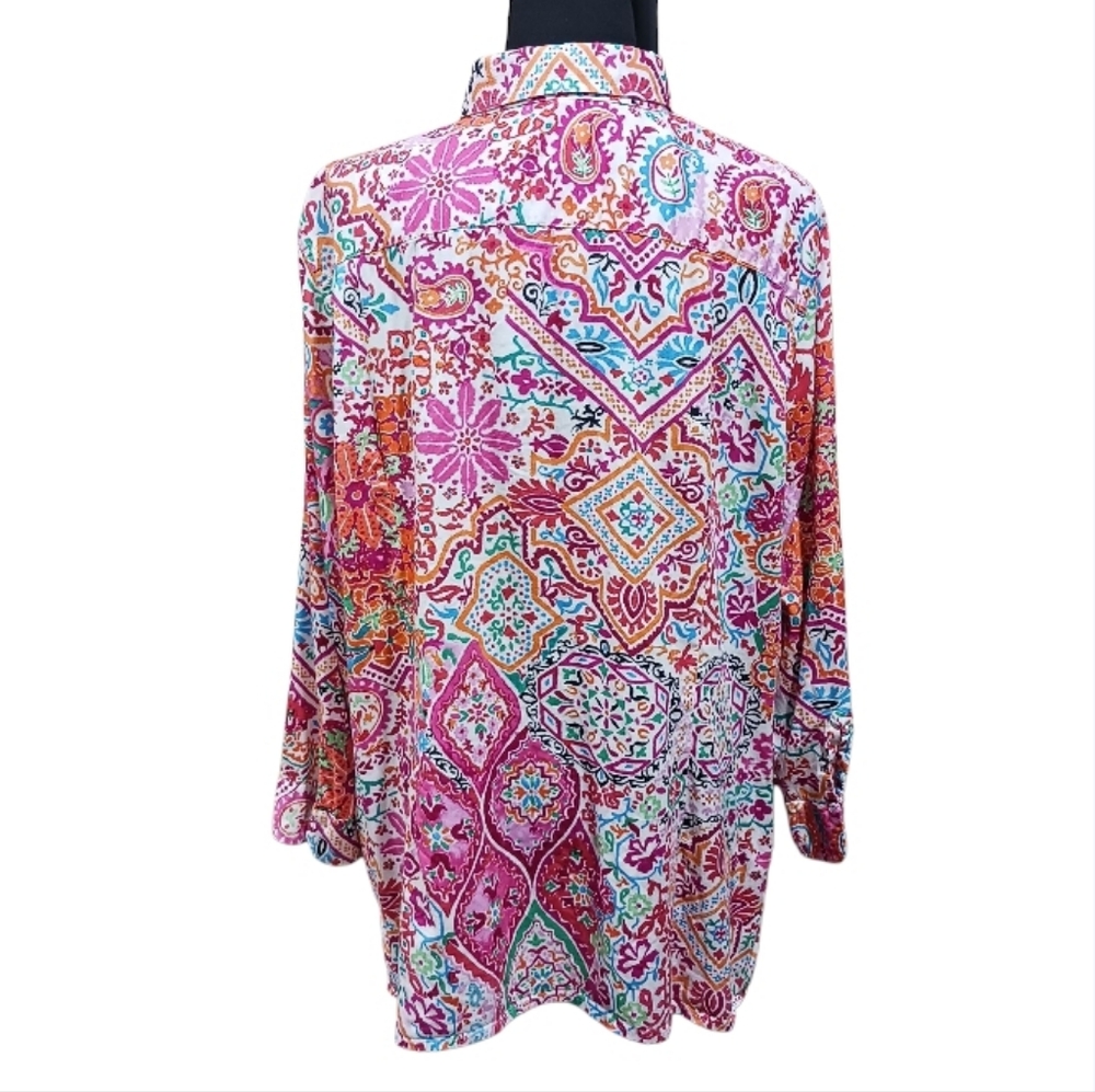 Lauren Ralph Lauren Paisley Floral Button Up Shirt - Picture 3 of 7